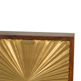 Artisan Furniture Solid Wood Manila Gold Chestnut Bedside Table, 2 Drawers & Brass Cap Feet – Brown