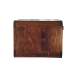 Artisan Furniture Solid Wood Chestnut Wall Mounted Woven Bedside, 1 Drawer & Shelf – Dark Brown