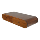 Artisan Furniture Solid Wood Floating London Console Table with 2 Drawers – Wall Mounted, Chestnut, Dark Brown