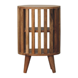 Artisan Furniture Ariella Double Shelf Bedside Table – Solid Mango Wood, Japanese-Inspired, Oak-ish, Brown