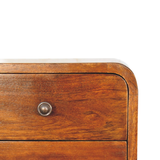 Artisan Furniture Mango Wood Floating Mini Bedside Table with 2 Drawers – Wall-Mounted, Chestnut