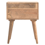 Artisan Furniture Modern Bedside Table with 2 Drawers and Nordic Wood Legs – Solid Mango Wood, Beige