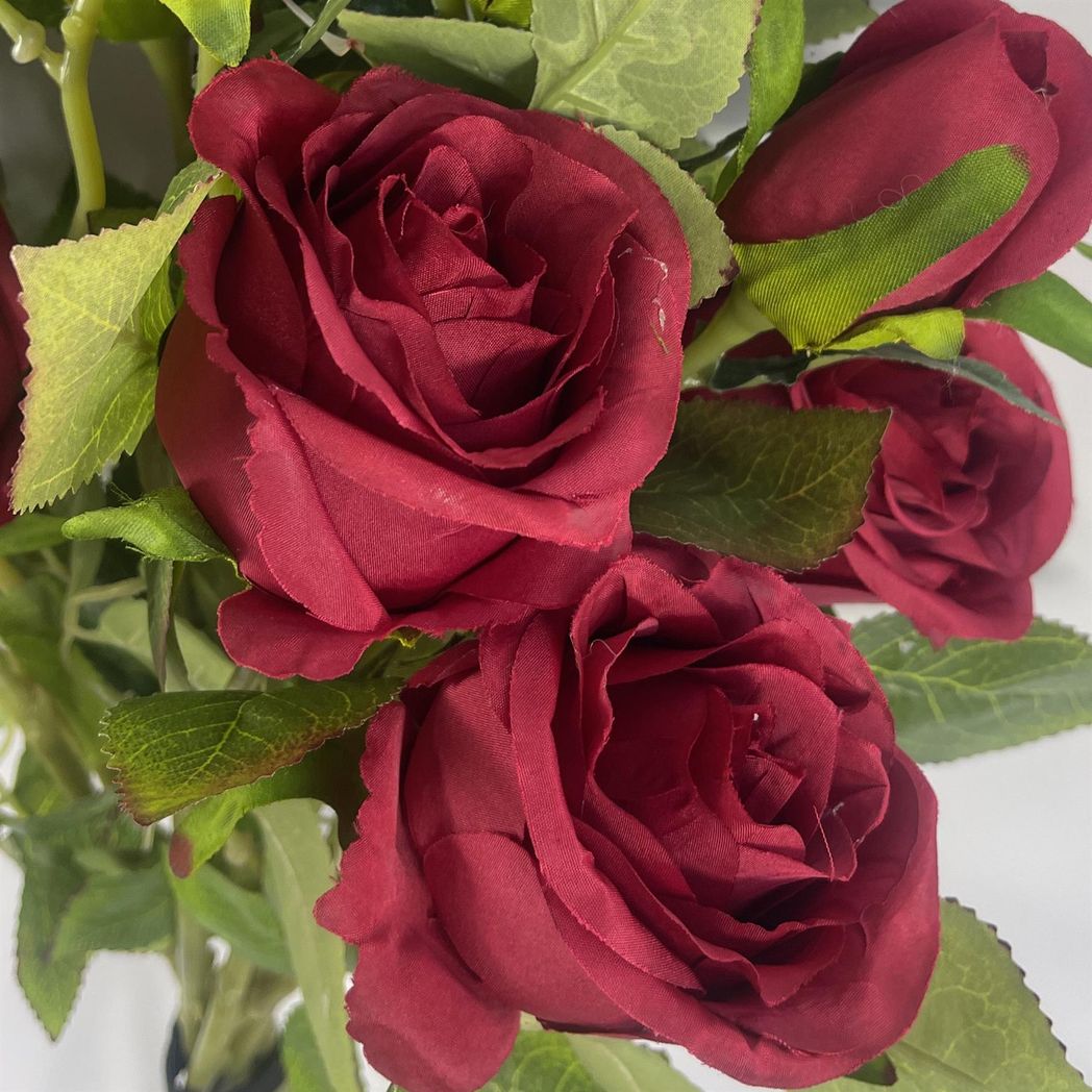 Pack of 6 Artificial Red Roses, 60cm Lifelike Stems – Home, Office & Event Decor, Red