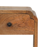 Artisan Newton Mini Solid Wood Nightstand with Drawer & Shelf – Compact Bedside Table, Brown