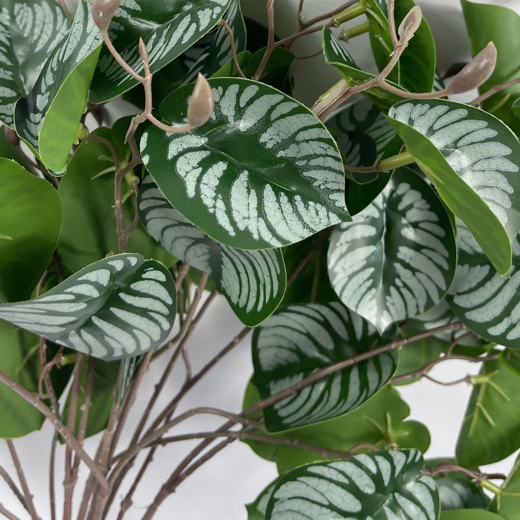 Pack of 6 Artificial Zebra Foliage Stems, 70cm – Wired Faux Greenery for Vases and Displays