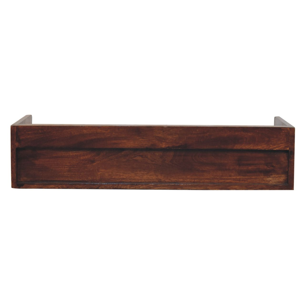Artisan Furniture Solid Wood Belmont Wall-Mounted Console Shelf with 1 Drawer – Space-Saving Entryway Storage, Dark Brown