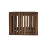 Artisan Furniture Solid Wood Soba Wall Mounted Bedside Table, Hand-Carved Design & Open Slot – Beige
