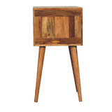Artisan Furniture Solid Wood Mini 2-Drawer Bedside Table with Scandinavian-Style Legs – Oak-ish, Brown