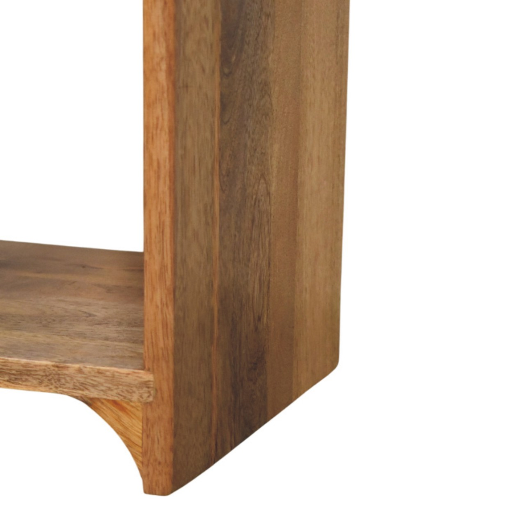 Artisan Newton Mini Solid Wood Nightstand with Drawer & Shelf – Compact Bedside Table, Brown