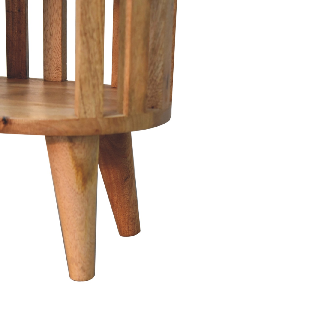Artisan Furniture Ariella Double Shelf Bedside Table – Solid Mango Wood, Japanese-Inspired, Oak-ish, Brown