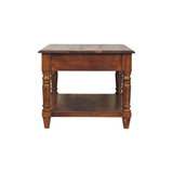 Artisan Furniture Solid Wood Turned Legs Coffee Table with 2 Drawers and Shelf – Living Room, Dark Brown