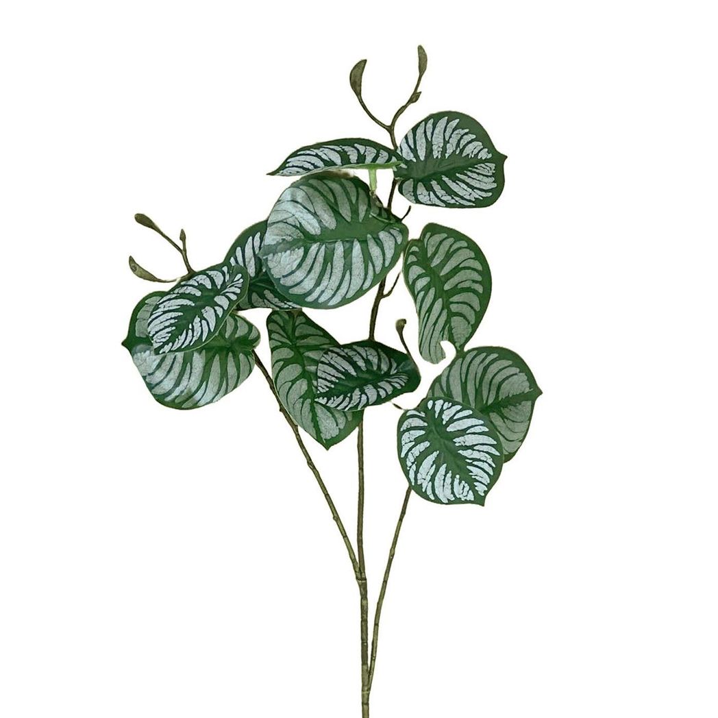 Pack of 6 Artificial Zebra Foliage Stems, 70cm – Wired Faux Greenery for Vases and Displays