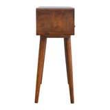 Artisan Curved Solid Wood Console Table with 2 Drawers – Hallway Furniture, Chestnut