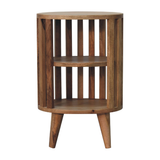 Artisan Furniture Ariella Double Shelf Bedside Table – Solid Mango Wood, Japanese-Inspired, Oak-ish, Brown