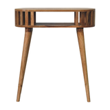 Artisan Ariella Solid Wood Console Table with Slim Profile – Japandi Hallway Furniture, Beige