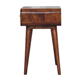 Artisan Furniture Solid Wood Avora Nightstand with 1 Drawer – Mid-Century Bedside Table, Chestnut Brown