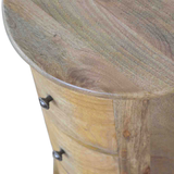 Artisan Furniture 3 Drawer Drum Chest – Handcrafted Solid Fruitwood Chest of Drawers, Brown