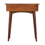 Artisan Mini Solid Wood Hallway Console Table with 2 Drawers – Narrow Entryway Storage, Dark Chestnut