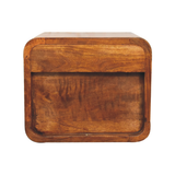 Artisan Furniture Mango Wood Floating Mini Bedside Table with 2 Drawers – Wall-Mounted, Chestnut
