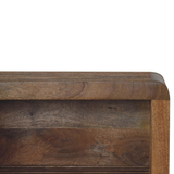 Artisan Furniture Solid Wood Soba Wall Mounted Bedside Table, Hand-Carved Design & Open Slot – Beige