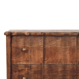 Artisan Furniture Solid Wood Camille 3 Drawer Chest with Curved Legs – Bedroom Storage, Brown