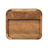 Artisan Mini Solid Wood Floating Bedside Table with Drawer & Open Shelf – Wall-Mounted, Oak-Look Finish