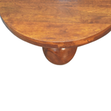Artisan Furniture Central Ball Table in 100% Solid Mango Wood with Ball Feet – Living Room, Chestnut Brown