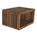 Artisan Furniture Solid Wood Soba Wall Mounted Bedside Table, Hand-Carved Design & Open Slot – Beige