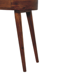 Artisan Furniture Solid Wood Mini Albion Console Table with Small Drawer – Compact Design, Chestnut Brown