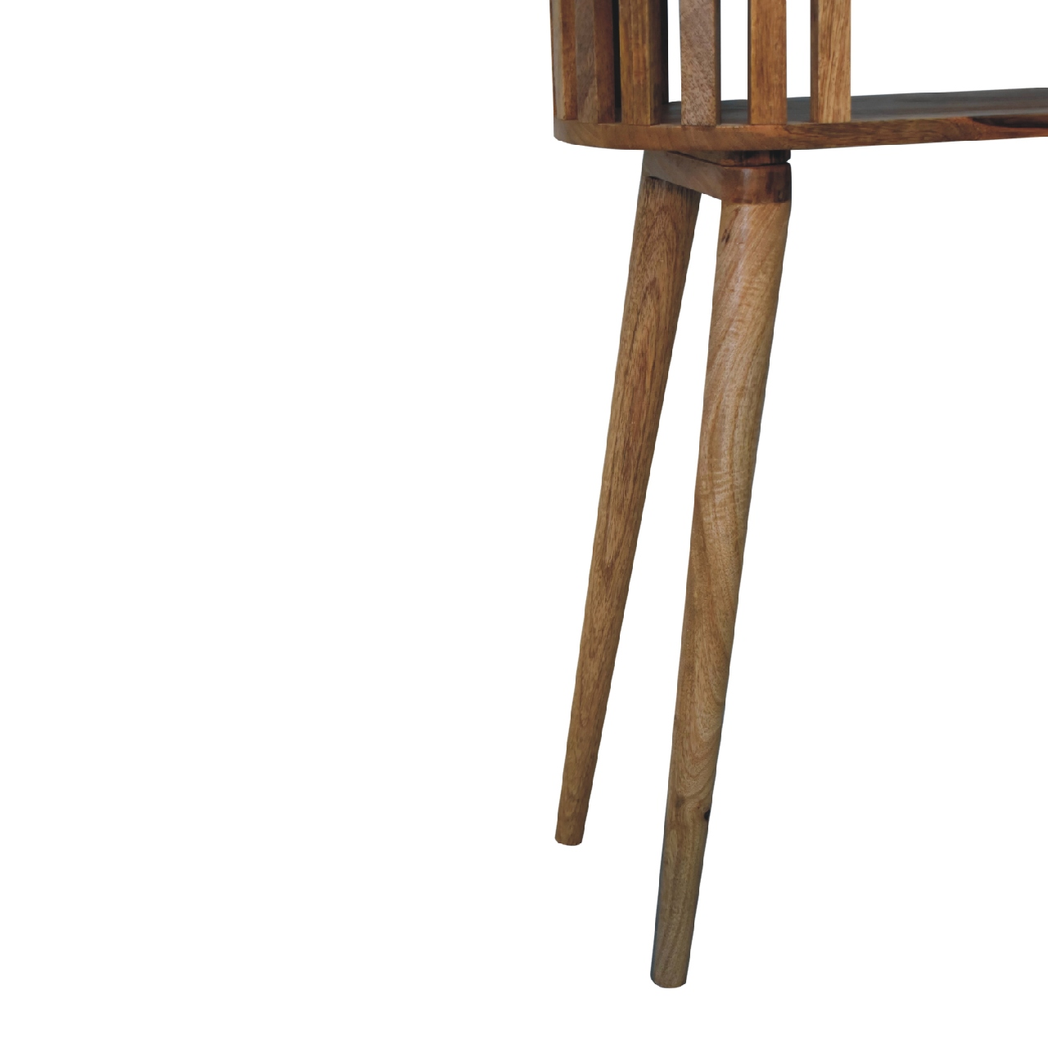 Artisan Ariella Solid Wood Console Table with Slim Profile – Japandi Hallway Furniture, Beige