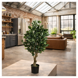 110cm Artificial Evergreen Ficus Tree with Wired Stems and Pot – Realistic Indoor Faux Plant