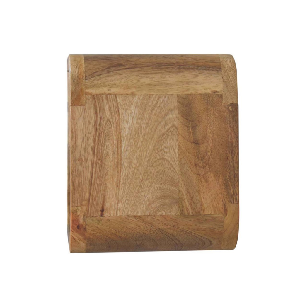 Artisan Furniture Extra Mini Wall Mounted Curved Bedside Table, 1 Drawer & Open Shelf – Solid Mango Wood