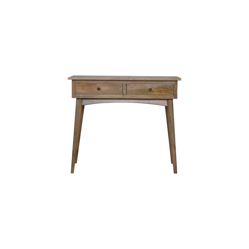 Artisan Furniture Hallway Console Table with 2 Drawers – Nordic Style Solid Mango Wood, Brown