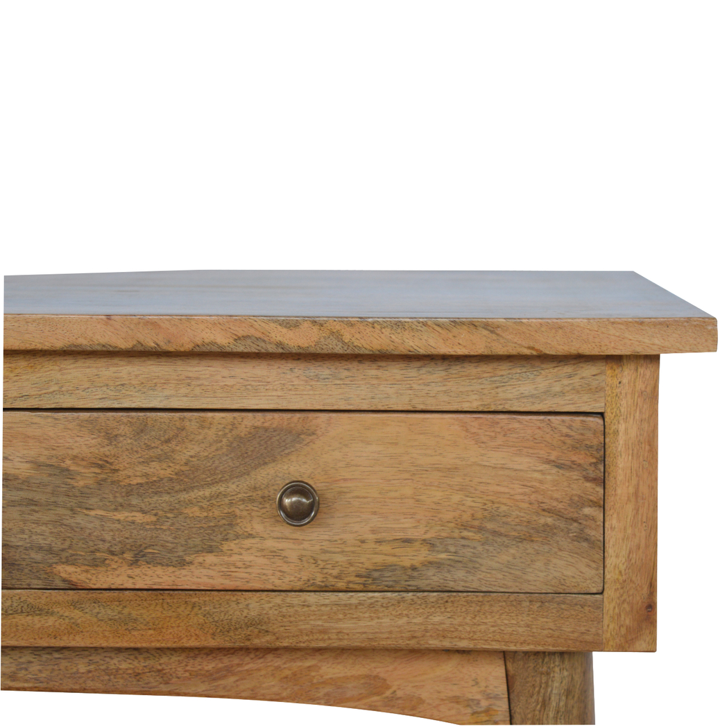 Artisan Furniture Solid Wood 3 Drawer Console Table, Nordic Style Hallway Storage – Slim Mango Wood, Brown