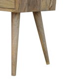 Artisan Mini Solid Mango Wood Bedside Table with Drawer & Open Slot – Compact Bedroom Storage, Beige