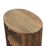 Artisan Furniture Ariella Double Shelf Bedside Table – Solid Mango Wood, Japanese-Inspired, Oak-ish, Brown